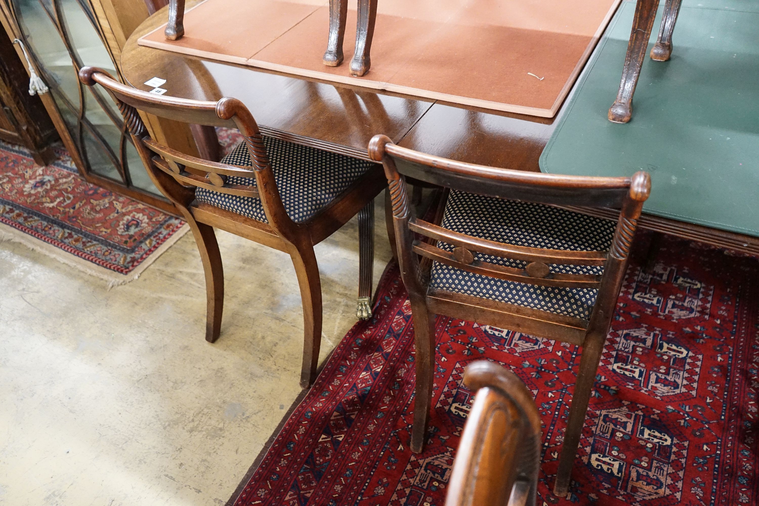 A set of six Regency mahogany dining chairs